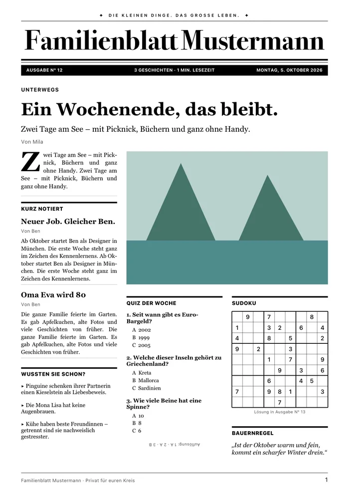 Titelseite im Stil Klassisch